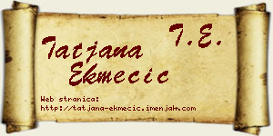 Tatjana Ekmečić vizit kartica